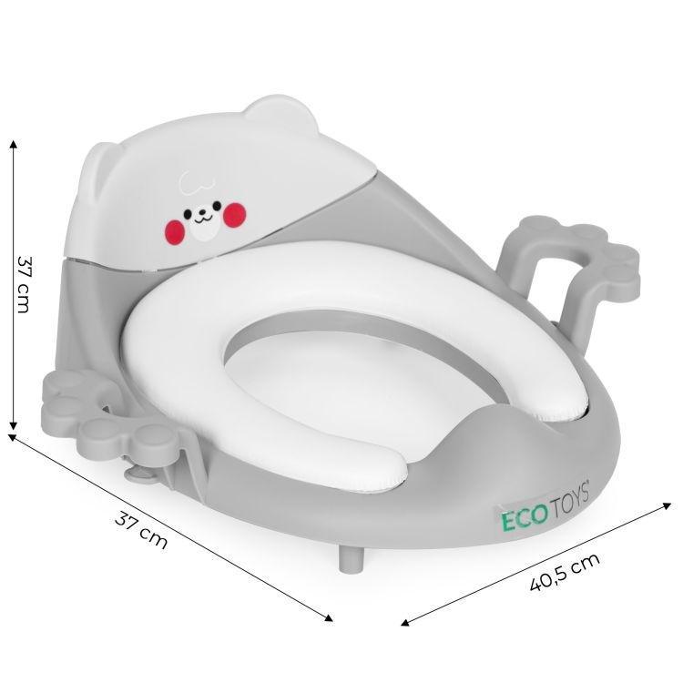 adapter za wc šolju sa rukohvatima siva boja zadnja strana