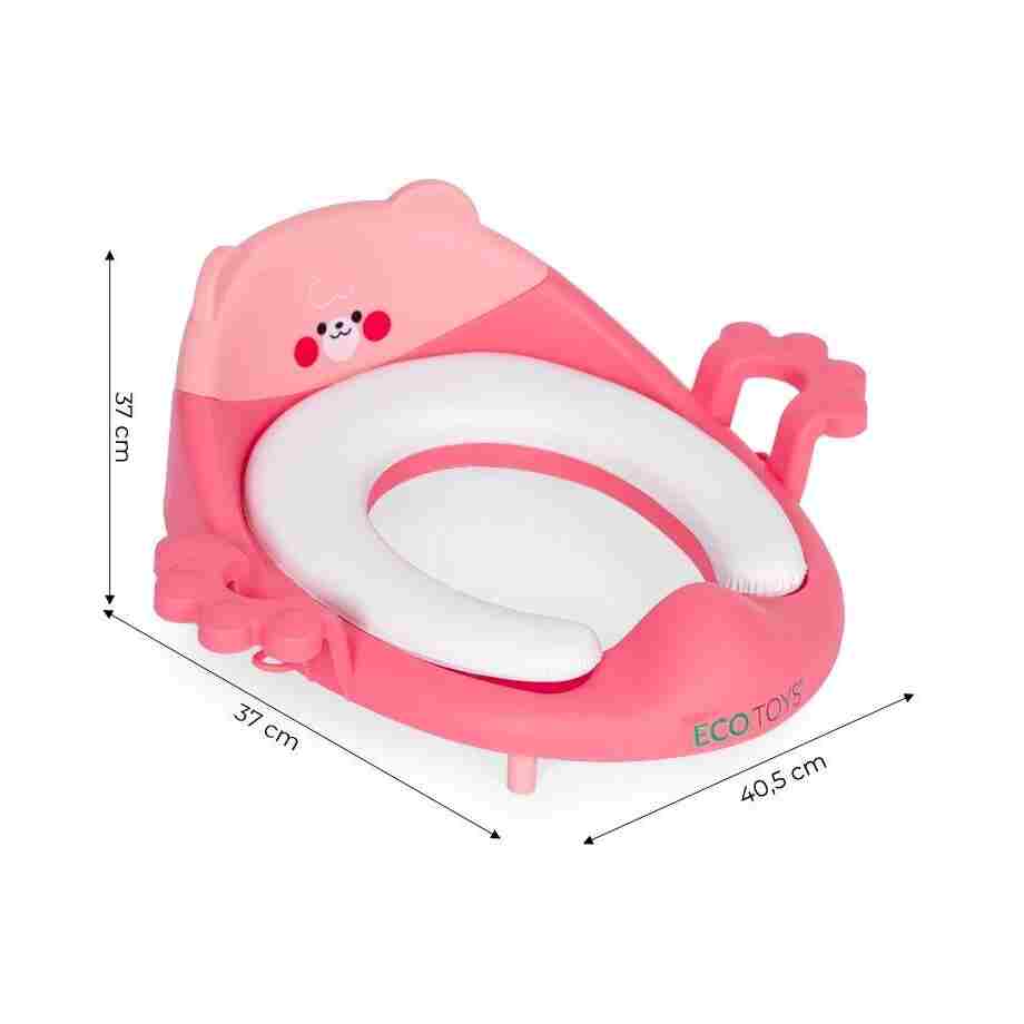 Adapter za wc šolju sa rukohvatima, Pink, ECOTOYS adapter za wc šolju sa rukohvatima pink ecotoys pogled sa strane