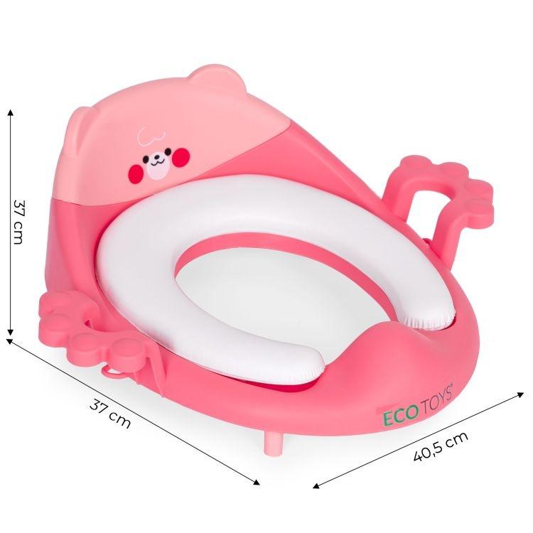 adapter za wc šolju sa rukohvatima pink ecotoys pogled sa strane