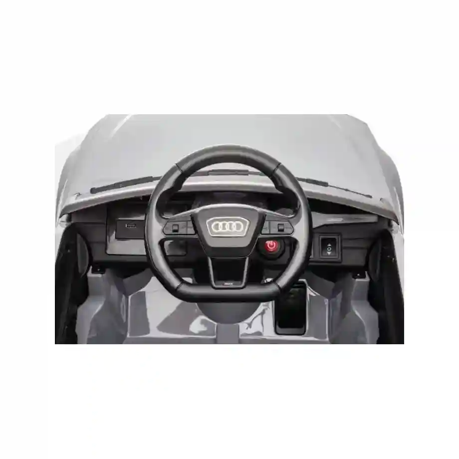 Audi RS6 - Licencirani auto na akumulator - Meke gume + kožno sedište - Beli