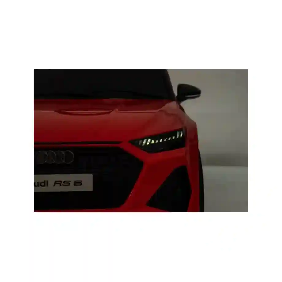 Audi RS6 - Licencirani auto na akumulator - Meke gume + kožno sedište - Crveni audi rs6 licencirani auto na akumulator crveni meke gume kožno sedište delfino
