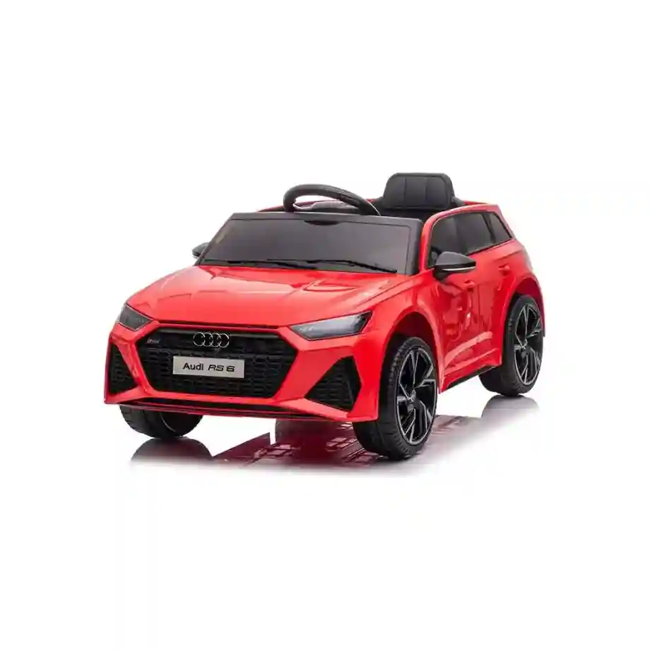 Audi RS6 - Licencirani auto na akumulator - Meke gume + kožno sedište - Crveni audi rs6 licencirani auto na akumulator crveni meke gume kožno sedište delfino