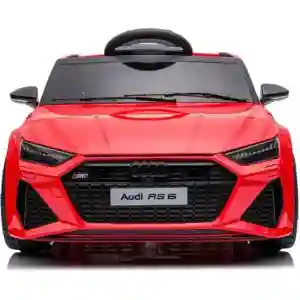 Audi RS6 - Licencirani auto na akumulator - Meke gume + kožno sedište - Crveni audi rs6 licencirani auto na akumulator crveni meke gume kožno sedište delfino