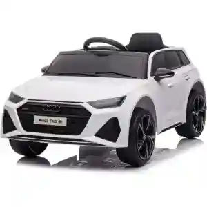 Audi RS6 - Licencirani auto na akumulator - Meke gume + kožno sedište - Beli - Slika 6