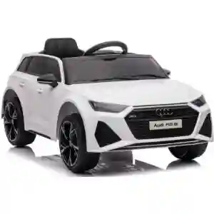 Audi RS6 - Licencirani auto na akumulator - Meke gume + kožno sedište - Beli - Slika 9