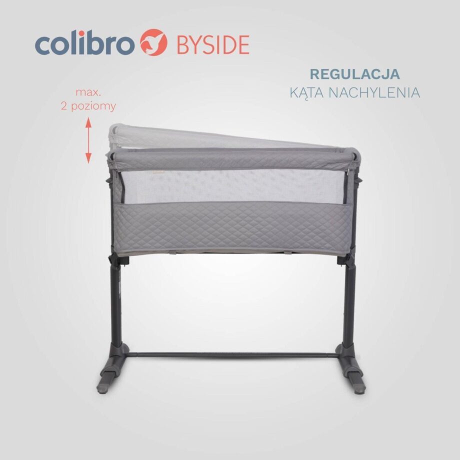 bočni krevet za bebe COLIBRO KOLEVKA BYSIDE DOVE u svetloj boji pogled sa strane