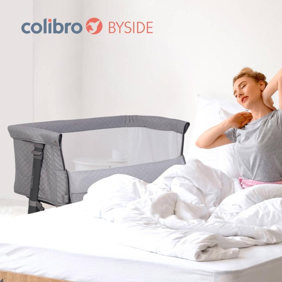 bočni krevet za bebe COLIBRO KOLEVKA BYSIDE DOVE u svetloj boji zadnja strana