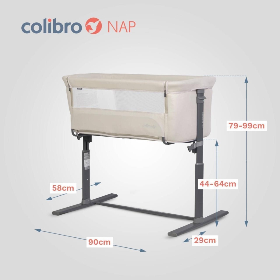prenosivi krevetac Nap taupe brend Colibro tekstura materijala