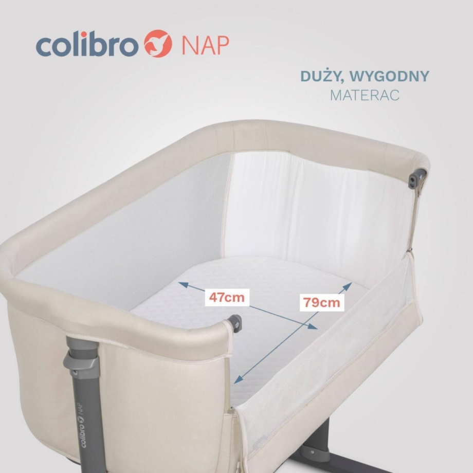 prenosivi krevetac Nap taupe brend Colibro detalj
