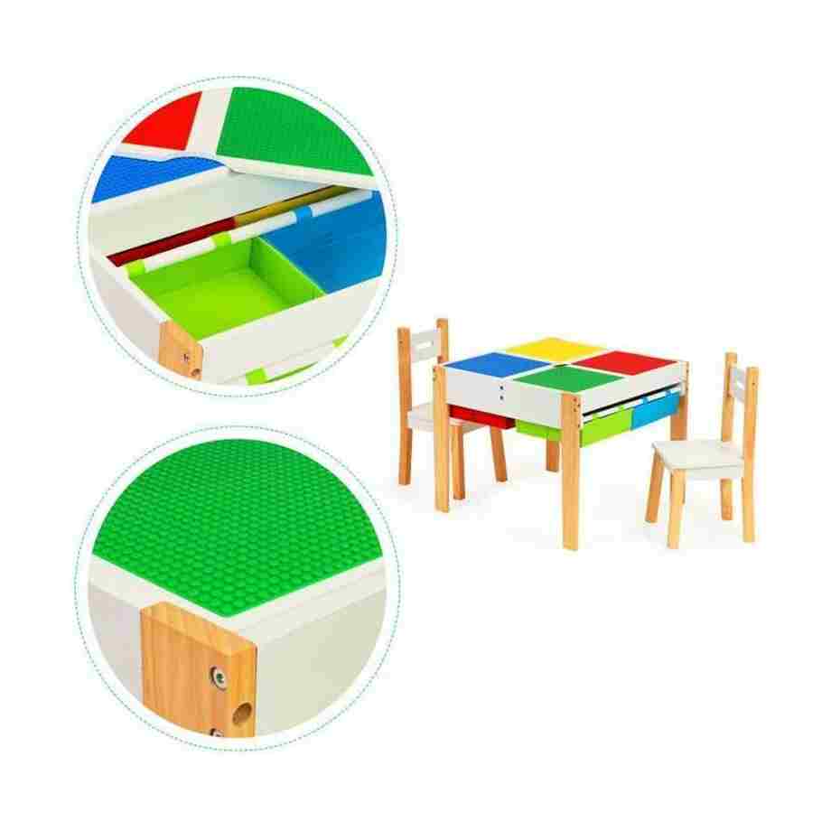 dečiji set sto+2 stolice od punog bora tekstura materijala