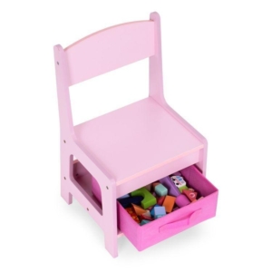 dečiji set sto i 2 stolice sa tablom za pisanje roze zadnja strana