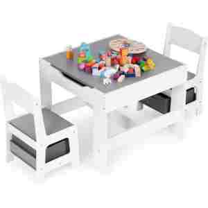 dečiji set sto i 2 stolice sa tablom za pisanje white ecotoys detalj