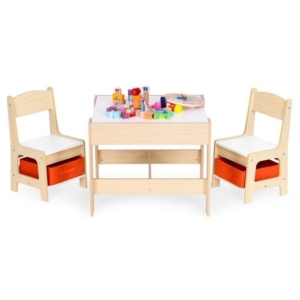 Dečiji set sto i 2 stolice sa tablom za pisanje Wood ECOTOYS dečiji set sto i 2 stolice sa tablom za pisanje wood ecotoys prirodni ton drveta bliži prikaz