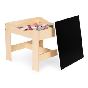 Dečiji set sto i 2 stolice sa tablom za pisanje Wood ECOTOYS dečiji set sto i 2 stolice sa tablom za pisanje wood ecotoys prirodni ton drveta detalj