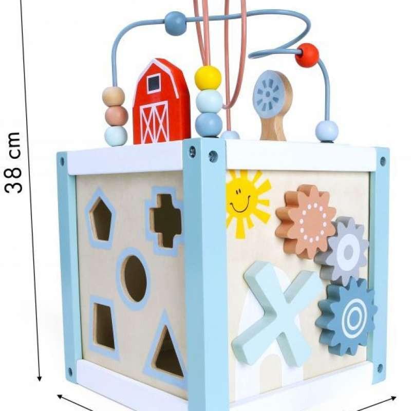 drvena aktiviti kocka za decu uzrasta 1-3 godine bliži prikaz