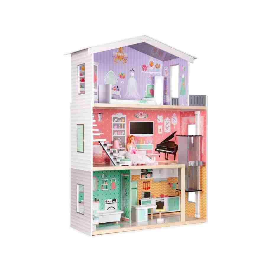 drvena kućica za lutke sa liftom ECOTOYS Candy Residence detalj