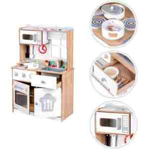 DRVENA KUHINJA XXL + cooking accessories drvena kuhinja XXL bela i braon za decu zadnja strana
