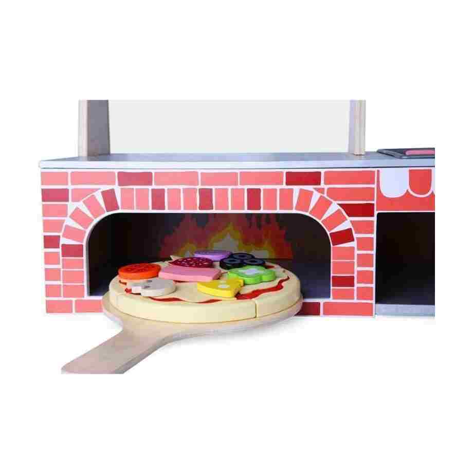 DRVENA PEĆNICA ZA PIZZU drvena pećnica za pizzu drvena igračka bliži prikaz
