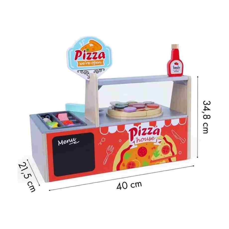 DRVENA PEĆNICA ZA PIZZU drvena pećnica za pizzu drvena igračka zadnja strana