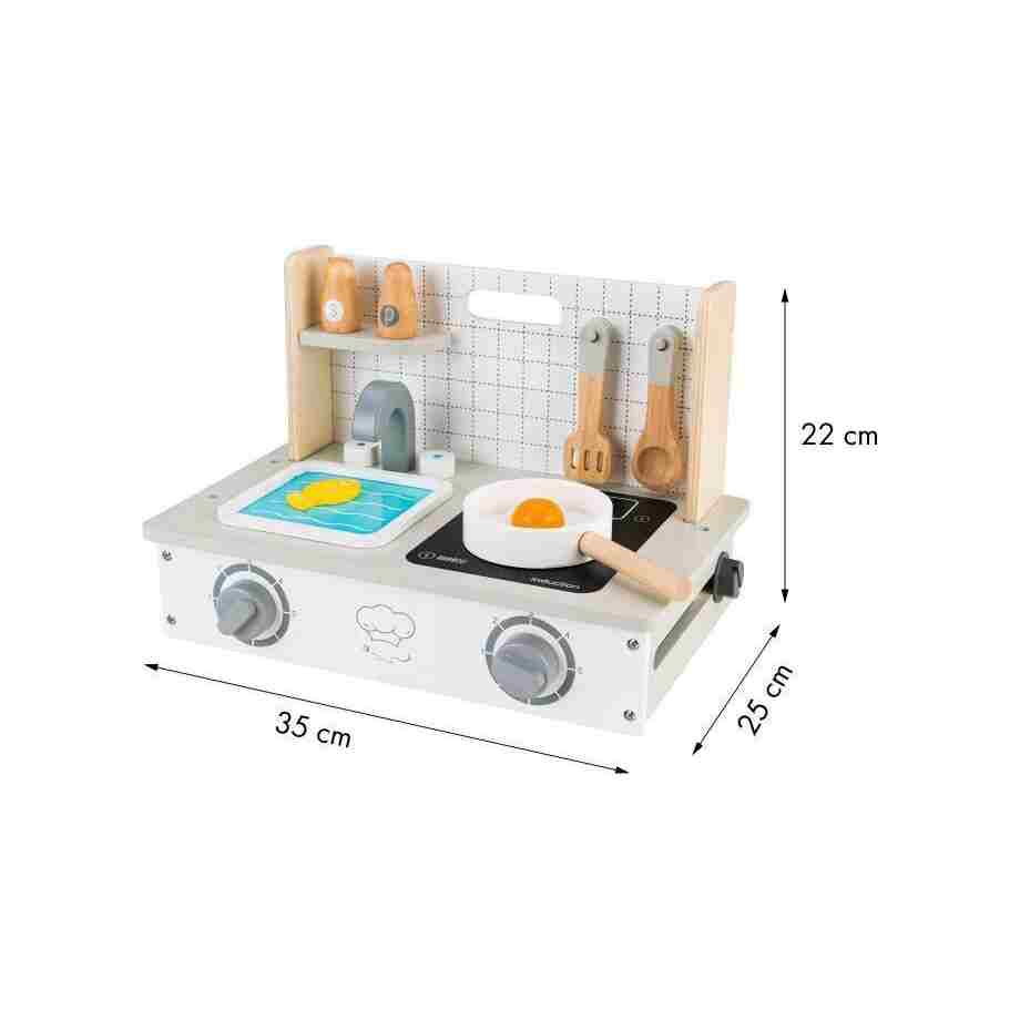 drvena rerna sa dodacima, mini kuhinja ecotoys za decu