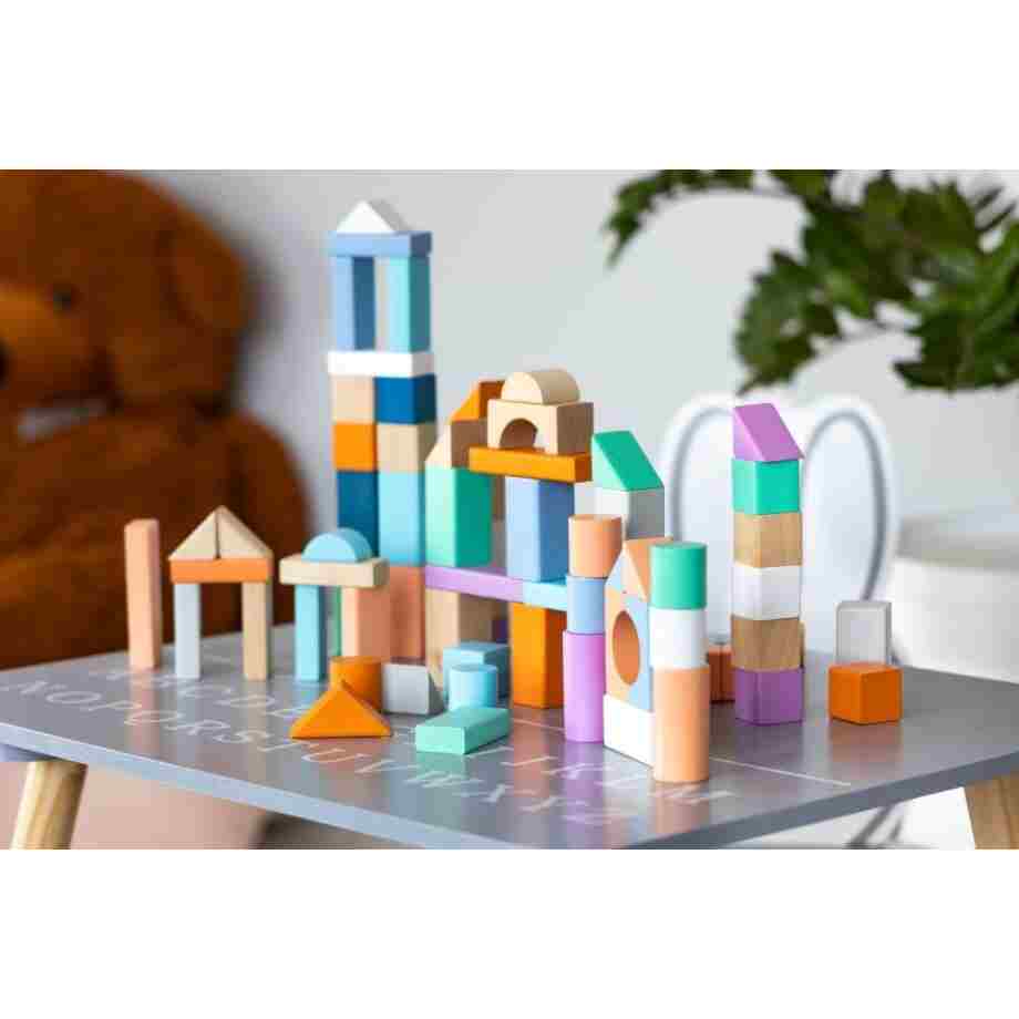 Drvene kocke 100 komada sa kanticom i sorterom ECOTOYS drvene kocke 100 komada sa kanticom i sorterom tekstura materijala