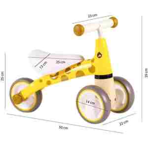 ECOTOYS BICIKL GURALICA ZIRAFA bicikl guralica ZIRAFA za decu žuta boja tekstura materijala