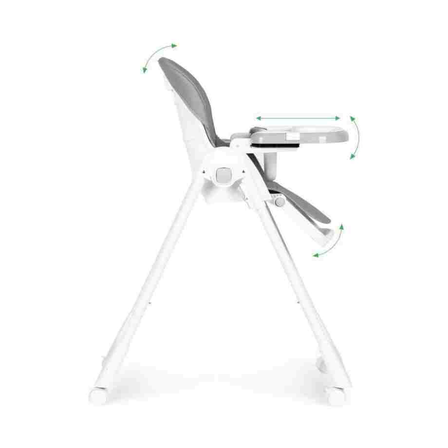 ecotoys stolica za hranjenje u tamno sivoj boji sa metalnim okvirom