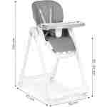 ecotoys stolica za hranjenje u tamno sivoj boji sa metalnim okvirom