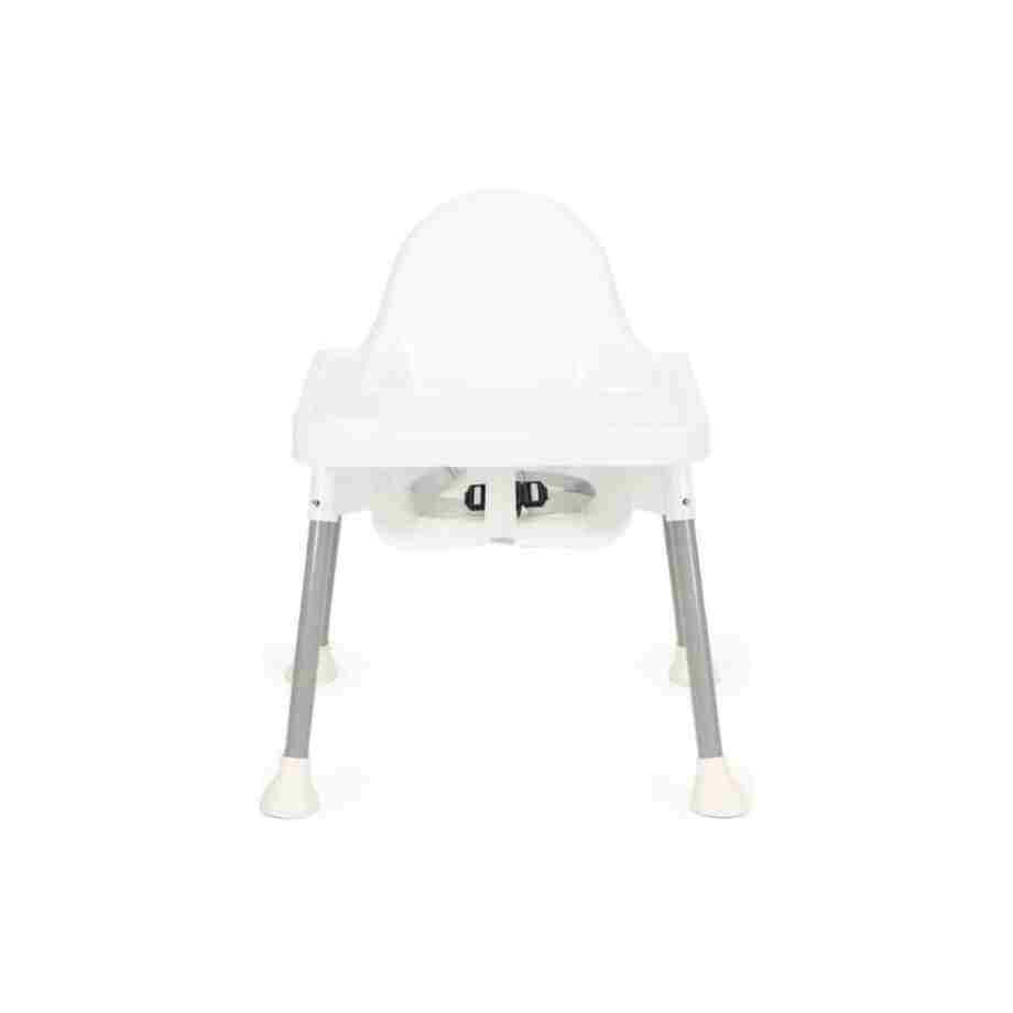 stolica za hranjenje white od plastike i metala pogled sa strane