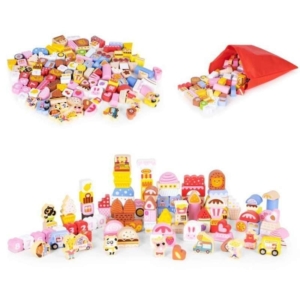 edukativne drvene kocke set candy city 116 kom drvene igračke detalj