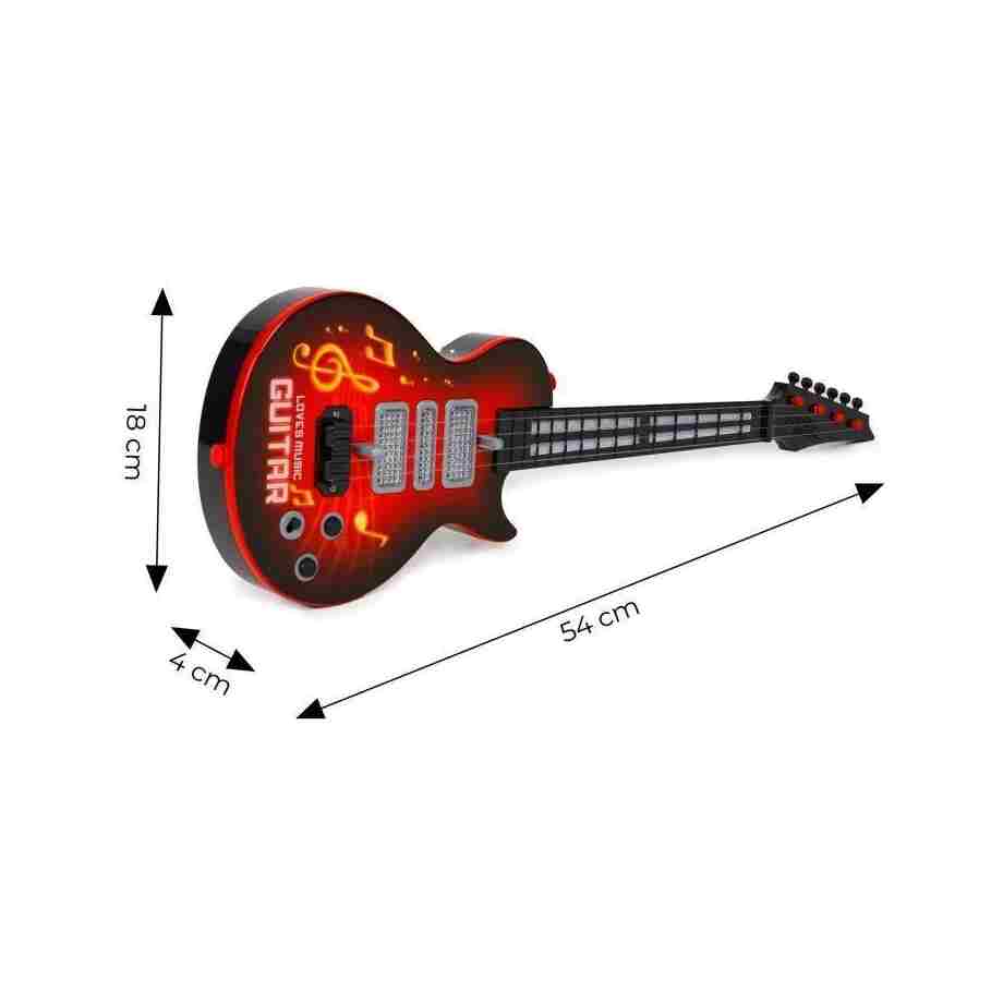 Električna gitara za decu sa melodijama red električna gitara za decu sa melodijama red pogled sa strane