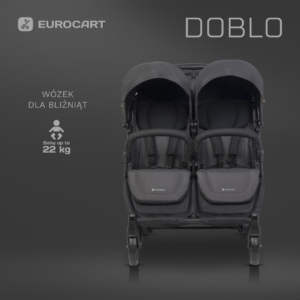 EURO-CART KOLICA ZA BLIZANCE DOBLO IRON kolica za blizance euro-cart doblo iron crna pogled sa strane
