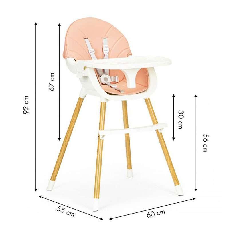 hranilica za bebe 2u1 eco pink od ekoloških materijala pogled sa strane