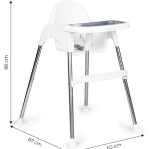 HRANILICA ZA BEBE 2U1 SA POSTOLJEM I POJASEVIMA WHITE ECOTOYS hranilica za bebe 2u1 sa postoljem white ecotoys zadnja strana