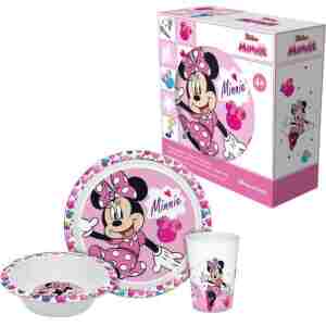 DECIJI SET ZA UZINU MINNIE MOUSE deci set za uzinu Minnie Mouse u roze boji