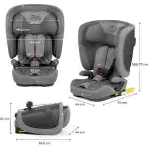 kinderkraft autosedište fix2go i-size siva boja za decu 76-150cm