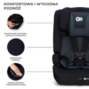KINDERKRAFT AUTOSEDISTE SAFETY FIX2 I-SIZE 76-150CM BLACK - Slika 4