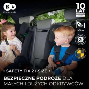 KINDERKRAFT AUTOSEDISTE SAFETY FIX2 I-SIZE 76-150CM BLACK - Slika 5