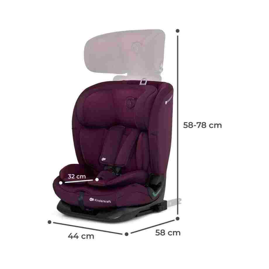 KINDERKRAFT AUTOSEDITE ONETO3 76-150CM CHERRY PEARL kinderkraft autosedite oneto3 cherry pearl za decu 76-150cm zadnja strana