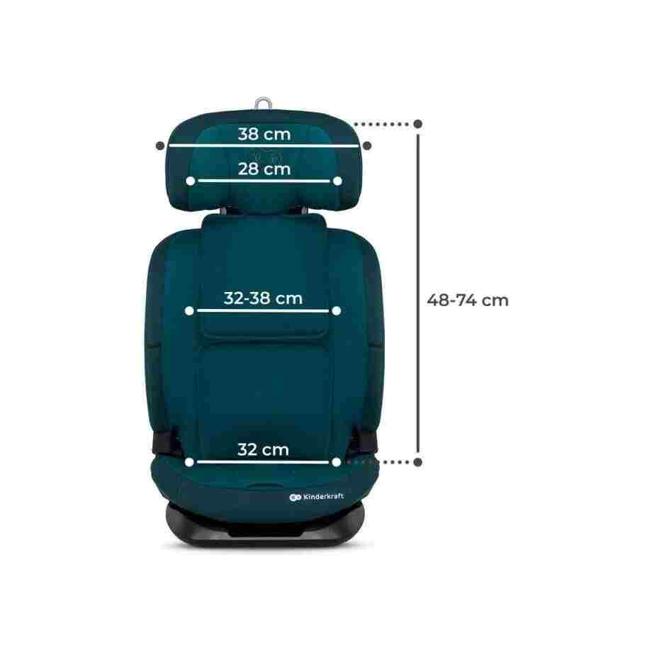 KINDERKRAFT AUTOSEDITE ONETO3 76-150CM HARBOR BLUE kinderkraft autosediste oneto3 76-150cm harbor blue detalj