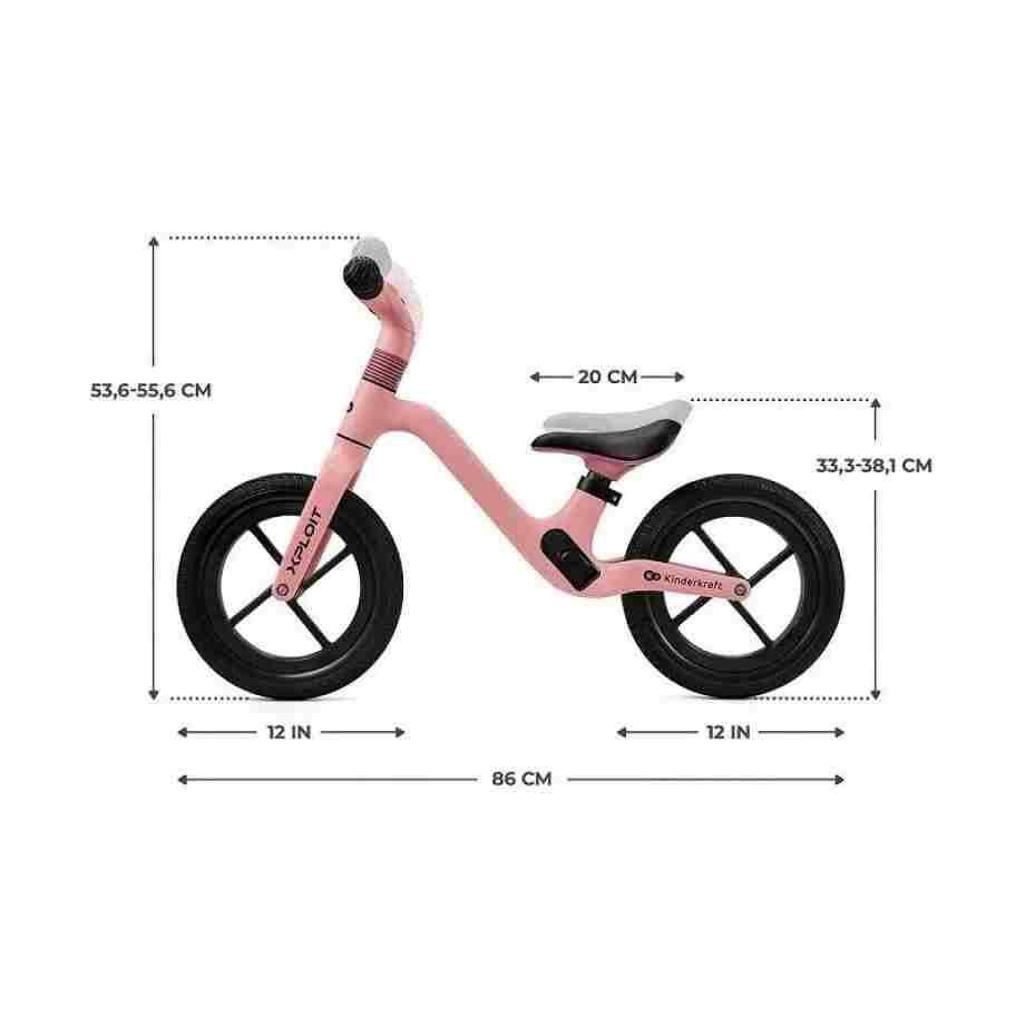KINDERKRAFT BICIKL GURALICA XPLOIT BUBBLEGUM PINK KINDERKRAFT bicikl guralica za decu u boji bubblegum pink pogled sa strane