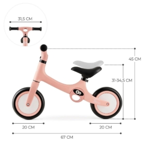 kinderkraft guralica tove desert pink balans bicikl za decu od 18 meseci