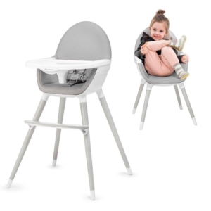 KINDERKRAFT HIGH STOLICA ZA HRANJENJE 2U1 FINI FULL GREY high stolica za hranjenje Kinderkraft u punoj sivoj boji tekstura materijala