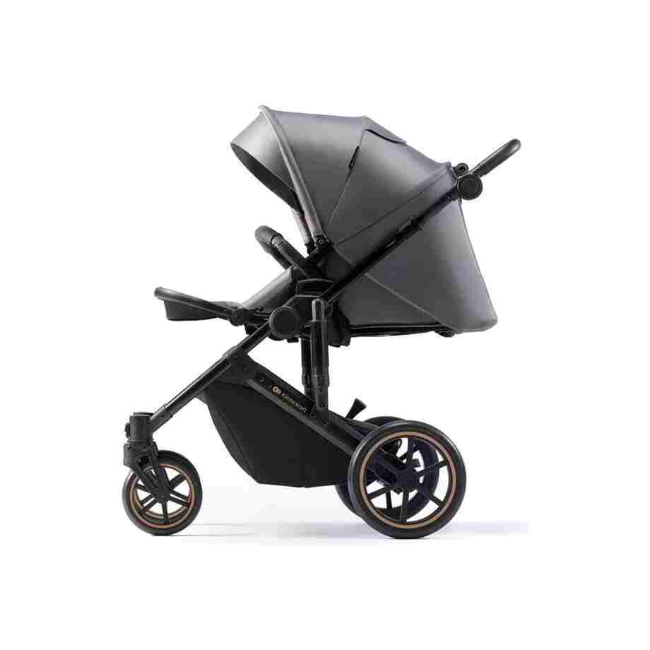 kinderkraft kolica 2u1 prime2 shadow grey za decu pogled sa strane