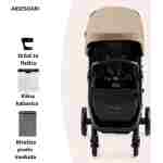 kinderkraft kolica mitzy biege u bež boji pogled sa strane