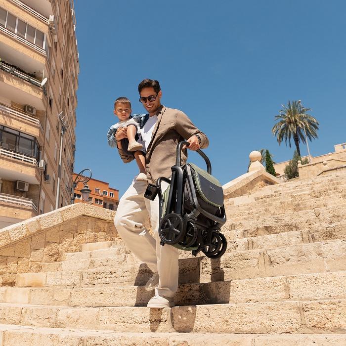 kolica NUBI 3 sand beige za decu pogled sa strane