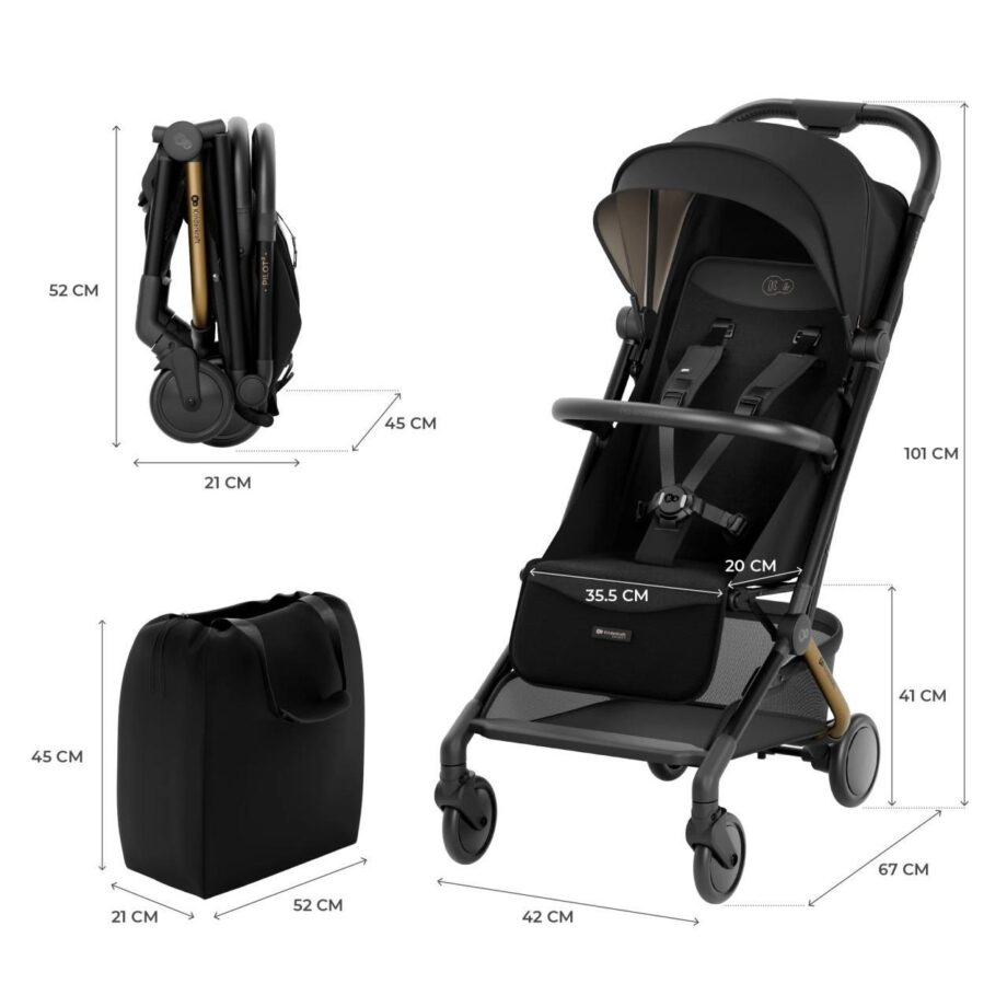kinderkraft kolica pilot 2 midnight black za decu tekstura materijala