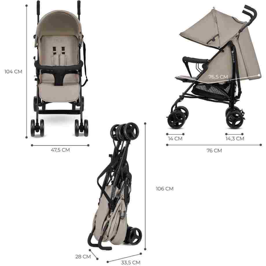 kinderkraft kolica za bebe tik stone beige u boji bež detalj