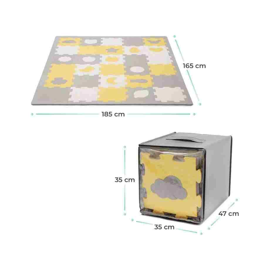 kinderkraft podloga za igru 3d luno shapes yellow za decu zadnja strana