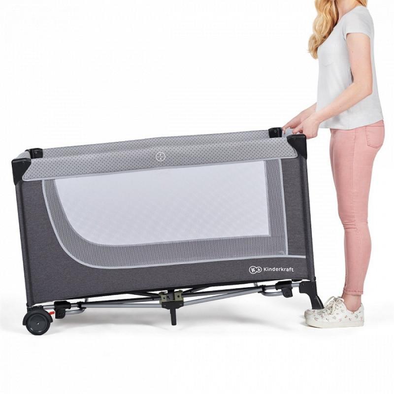 prenosivi krevetac Leody Grey sa dodacima za bebe zadnja strana